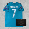 Cristiano Ronaldo 2018 Signed Tribute Jersey | Spanish Away Black Kit — printed signature tribute football shirt