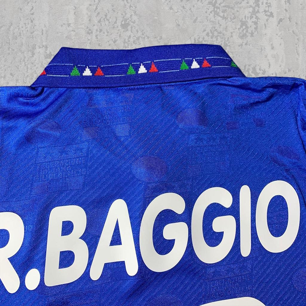 Roberto Baggio 1994 Classic Italian Blue Signature Tribute Jersey - Printed Signature Shirt image 3 - printed signature football gift