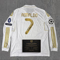 Cristiano Ronaldo 2012 Signed Tribute Jersey | Classic Spanish Gold Kit — printed signature tribute football shirt