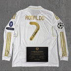 Cristiano Ronaldo 2012 Signed Tribute Jersey | Classic Spanish Gold Kit — printed signature tribute football shirt