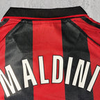 Paolo Maldini Italian Red & Black Retro Signature Tribute Jersey - Printed Signature Shirt image 4 - printed signature football gift