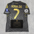 Cristiano Ronaldo 2011 Signed Tribute Jersey | Spanish Black Away Kit — printed signature tribute football shirt
