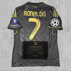 Cristiano Ronaldo 2011 Signed Tribute Jersey | Spanish Black Away Kit — printed signature tribute football shirt