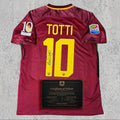 Francesco Totti 2017 Signed Tribute Jersey | Roman Carmine Farewell — printed signature tribute football shirt