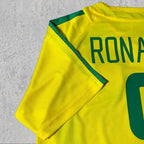 Ronaldo Nazário 2002 Samba Yellow Redemption Signature Tribute Jersey - Printed Signature Shirt image 3 - printed signature football gift
