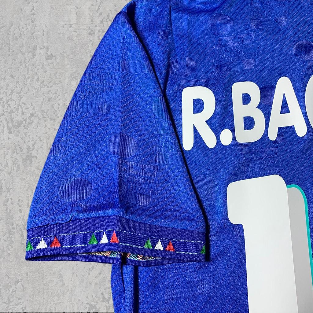 Roberto Baggio 1994 Classic Italian Blue Signature Tribute Jersey - Printed Signature Shirt image 2 - printed signature football gift