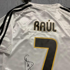 Raúl 2003 Spanish White Captain Signature Tribute Jersey - Printed Signature Shirt image 2 - printed signature football gift
