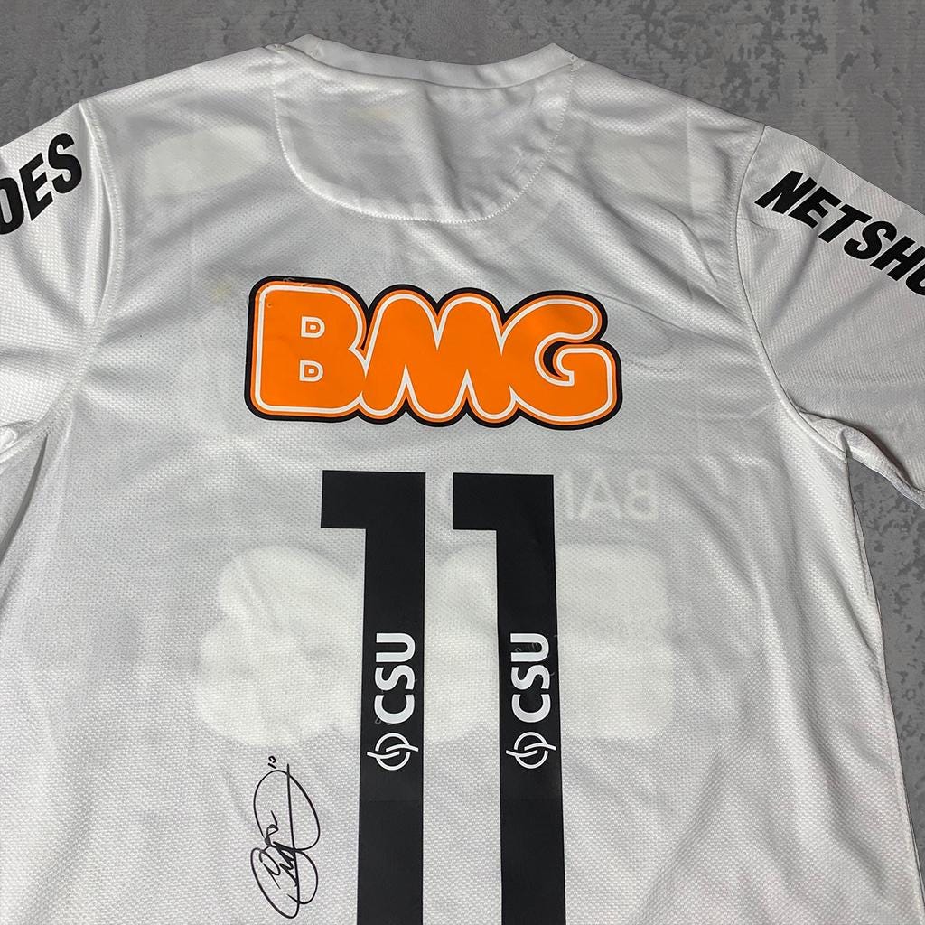 Neymar Jr. 2011 Classic South American White Signature Tribute Jersey - Printed Signature Shirt image 2 - printed signature football gift