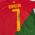 Cristiano Ronaldo 2022 Classic Red & Green Signature Tribute Jersey - Printed Signature Shirt image 2 - printed signature football gift