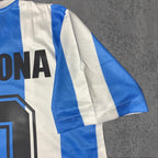 Diego Maradona 1986 Classic Blue & White Signature Tribute Jersey - Printed Signature Shirt image 4 - printed signature football gift