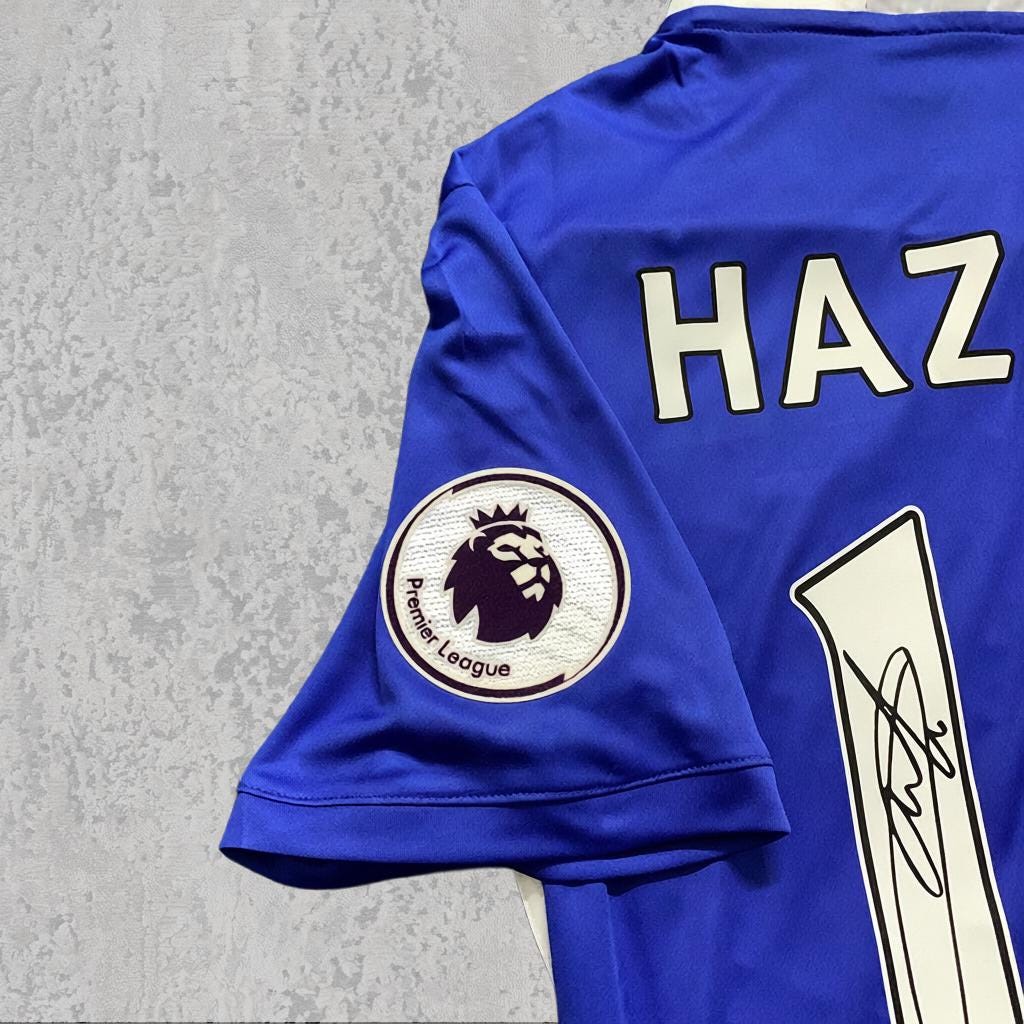 Eden Hazard 2017 Peak Era London Blue Signature Tribute Jersey - Printed Signature Shirt image 4 - printed signature football gift