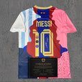 Lionel Messi No.10 Signed Tribute Jersey | Catalan Blue Red Classic — printed signature tribute football shirt