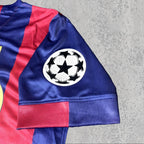 Lionel Messi 2015 Treble Season Red Blue Signature Tribute Jersey - Printed Signature Shirt image 5 - printed signature football gift