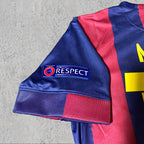 Lionel Messi 2015 Treble Season Red Blue Signature Tribute Jersey - Printed Signature Shirt image 4 - printed signature football gift
