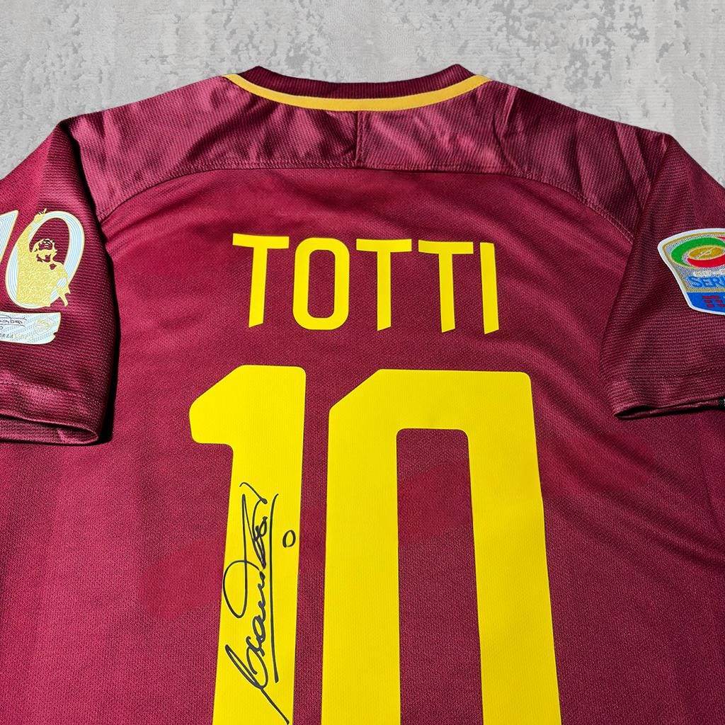 Francesco Totti 2017 Roman Carmine Signature Tribute Jersey - Printed Signature Shirt image 2 - printed signature football gift