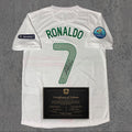 Cristiano Ronaldo 2012 Signed Tribute Jersey | Iberian White Kit — printed signature tribute football shirt