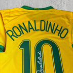 Ronaldinho 2006 Samba Yellow Signature Tribute Jersey - Printed Signature Shirt image 2 - printed signature football gift