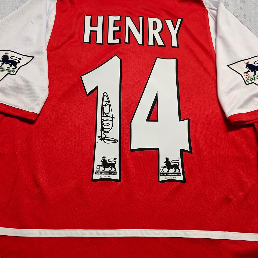 Thierry Henry 2004 Invincible Era Red Signature Tribute Jersey - Printed Signature Shirt image 2 - printed signature football gift