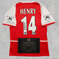 Thierry Henry 2004 Signed Tribute Jersey | Invincible Era Red Kit — printed signature tribute football shirt
