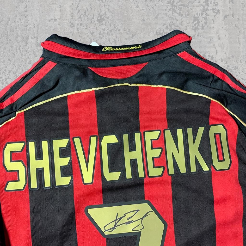 Andriy Shevchenko 2003 Rossoneri Red & Black Signature Tribute Jersey - Printed Signature Shirt image 3 - printed signature football gift