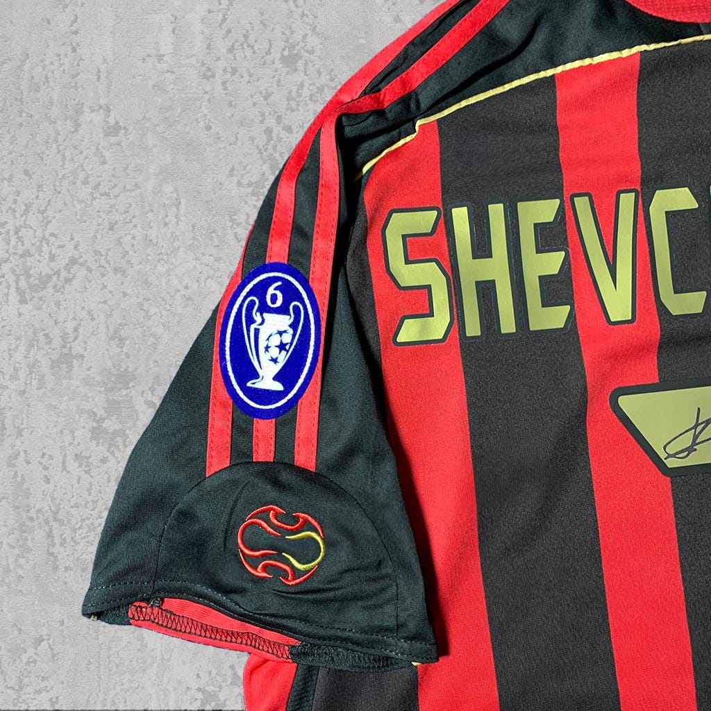 Andriy Shevchenko 2003 Rossoneri Red & Black Signature Tribute Jersey - Printed Signature Shirt image 4 - printed signature football gift