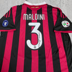 Paolo Maldini 2003 Rossoneri Red & Black Stripes Signature Tribute Jersey - Printed Signature Shirt image 2 - printed signature football gift