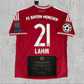 Philipp Lahm 2013 Signed Tribute Jersey | Bavarian Red White Kit — printed signature tribute football shirt