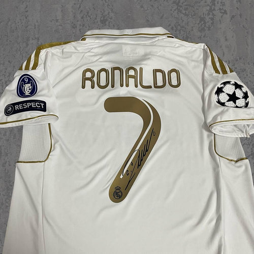 Cristiano Ronaldo 2012 Galactico White Gold Signature Tribute Jersey - Printed Signature Shirt image 2 - printed signature football gift