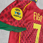 Luis Figo 2004 Portugal Red & Yellow Signature Tribute Jersey - Printed Signature Shirt image 3 - printed signature football gift