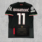 Zlatan Ibrahimovic Signed Tribute Jersey | Rossoneri Black Title Kit — printed signature tribute football shirt