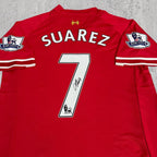 Luis Suárez 2013 Merseyside Red & White Signature Tribute Jersey - Printed Signature Shirt image 2 - printed signature football gift