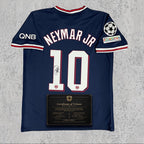 Neymar Jr Signed Tribute Jersey | Parisien Navy Blue Kit — printed signature tribute football shirt