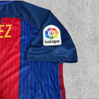 Luis Suárez Catalan Blue Red Stripe Signature Tribute Jersey - Printed Signature Shirt image 4 - printed signature football gift