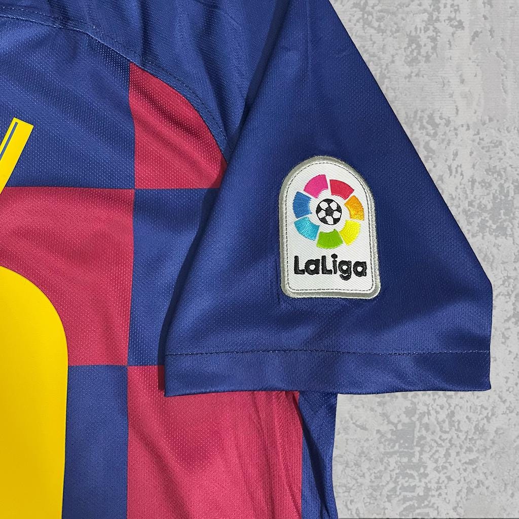 Lionel Messi Catalan Blue Red Checkered Signature Tribute Jersey - Printed Signature Shirt image 4 - printed signature football gift