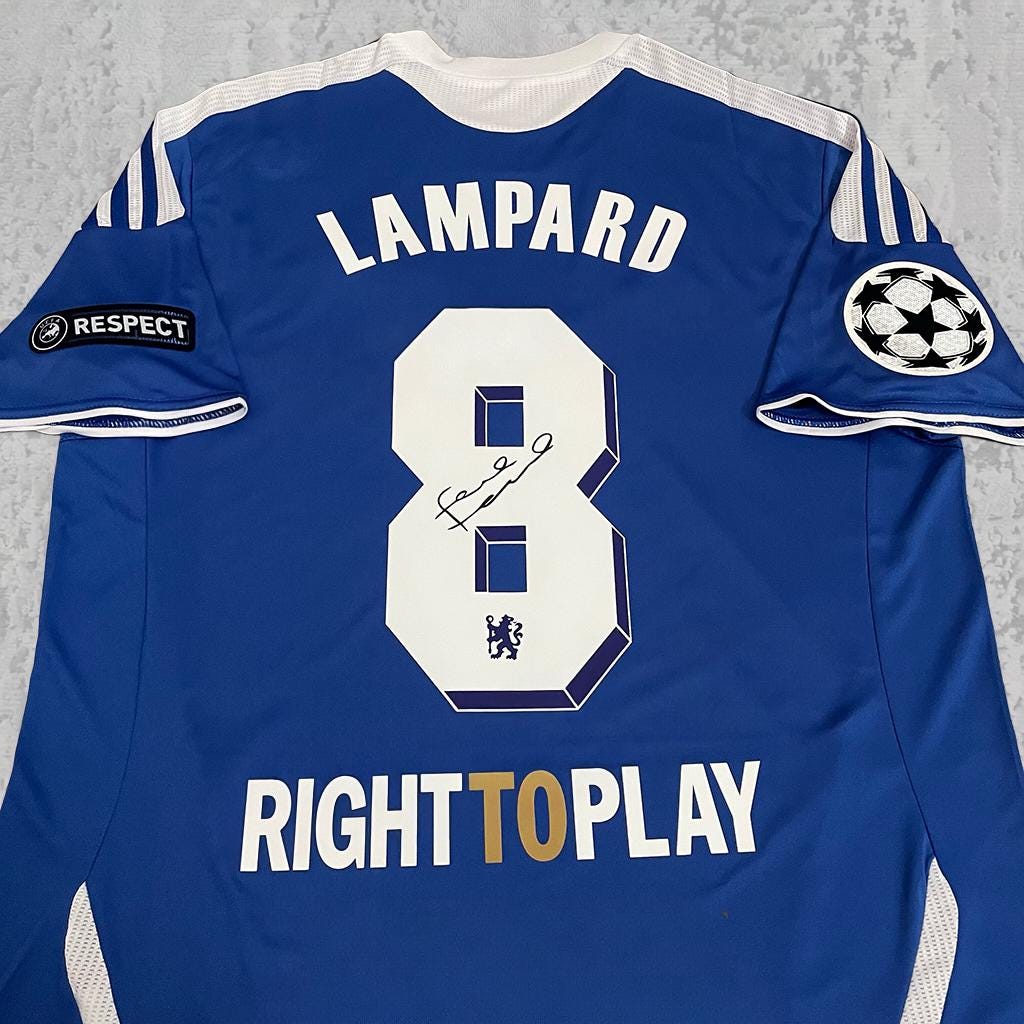 Frank Lampard 2011 West London Royal Blue Signature Tribute Jersey - Printed Signature Shirt image 2 - printed signature football gift