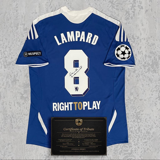 Frank Lampard 2011 Signed Tribute Jersey | West London Royal Blue Kit — printed signature tribute football shirt