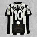 Alessandro Del Piero 1996 Signed Tribute Jersey | Turin Black White Kit — printed signature tribute football shirt