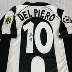 Alessandro Del Piero 1996 Turin Black & White Signature Tribute Jersey - Printed Signature Shirt image 2 - printed signature football gift