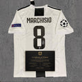 Claudio Marchisio 2018 Signed Tribute Jersey | Turin White Black Kit — printed signature tribute football shirt