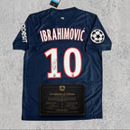 Zlatan Ibrahimovic 2013 Signed Tribute Jersey | Parisien Navy Kit — printed signature tribute football shirt