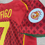 Luis Figo 2004 Portugal Red & Yellow Signature Tribute Jersey - Printed Signature Shirt image 4 - printed signature football gift