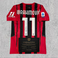 Zlatan Ibrahimovic 2022 Signed Tribute Jersey | Rossoneri Red Black Kit — printed signature tribute football shirt