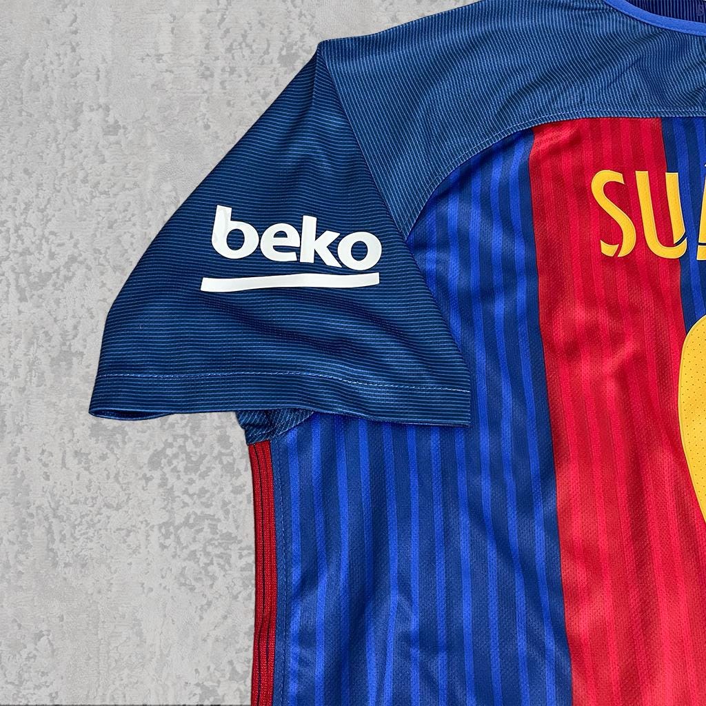 Luis Suárez Catalan Blue Red Stripe Signature Tribute Jersey - Printed Signature Shirt image 3 - printed signature football gift