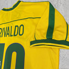 Rivaldo Canarinha Yellow & Green Signature Tribute Jersey - Printed Signature Shirt image 4 - printed signature football gift