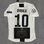 Paulo Dybala 2019 Signed Tribute Jersey | Turin White Black Kit — printed signature tribute football shirt