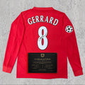 Steven Gerrard 2005 Signed Tribute Jersey | Merseyside Classic Red Kit — printed signature tribute football shirt