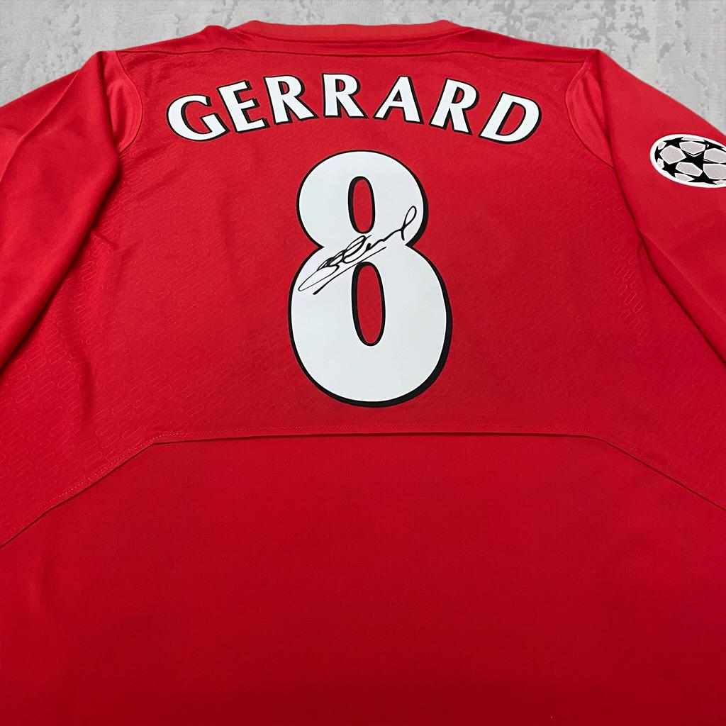 Steven Gerrard 2005 Merseyside Classic Red Signature Tribute Jersey - Printed Signature Shirt image 2 - printed signature football gift